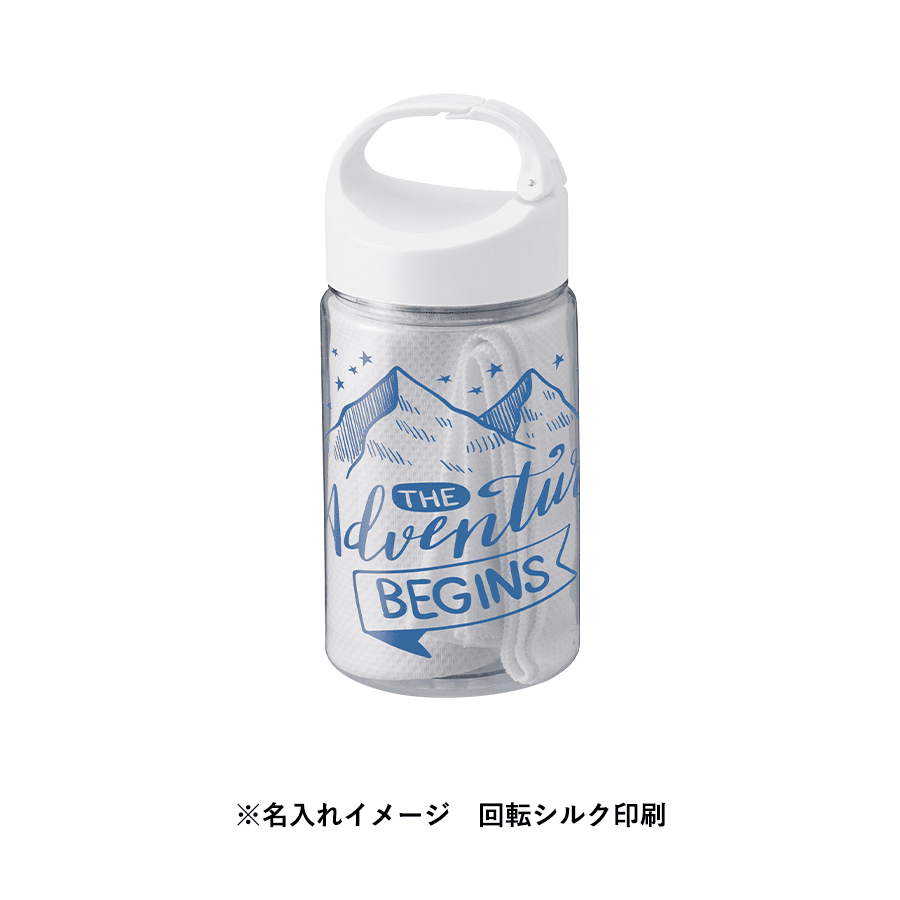 涼感フェイスタオル抗菌タイプ(ボトルケース付) 回転シルク印刷