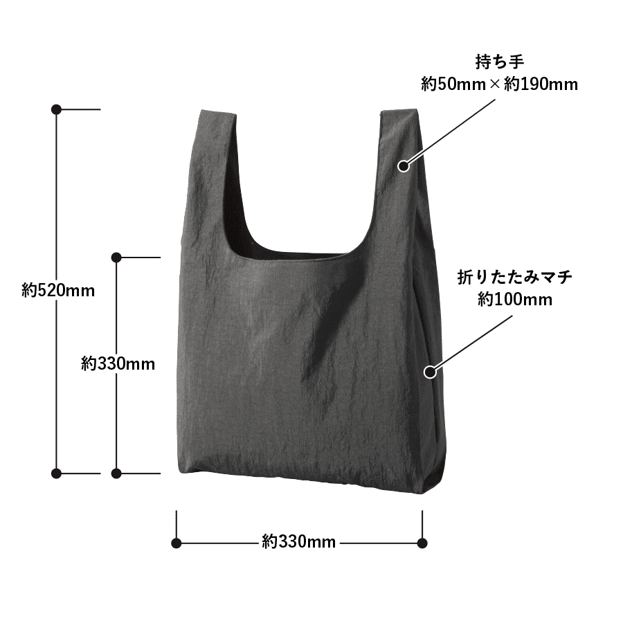 ワッシャーナイロンマルシェバッグ(L)
