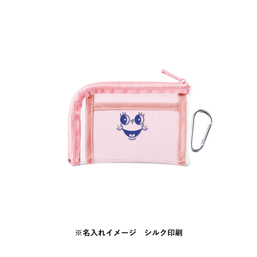 メッシュポケットクリアミニポーチ(カラビナ付)