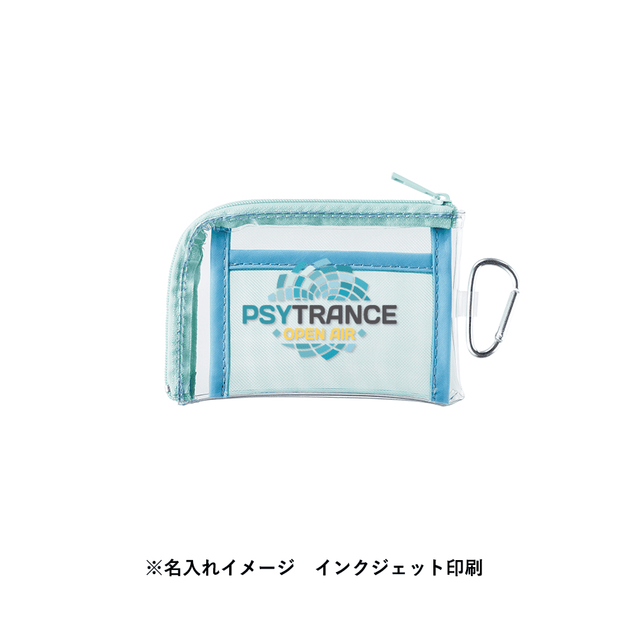 メッシュポケットクリアミニポーチ(カラビナ付)