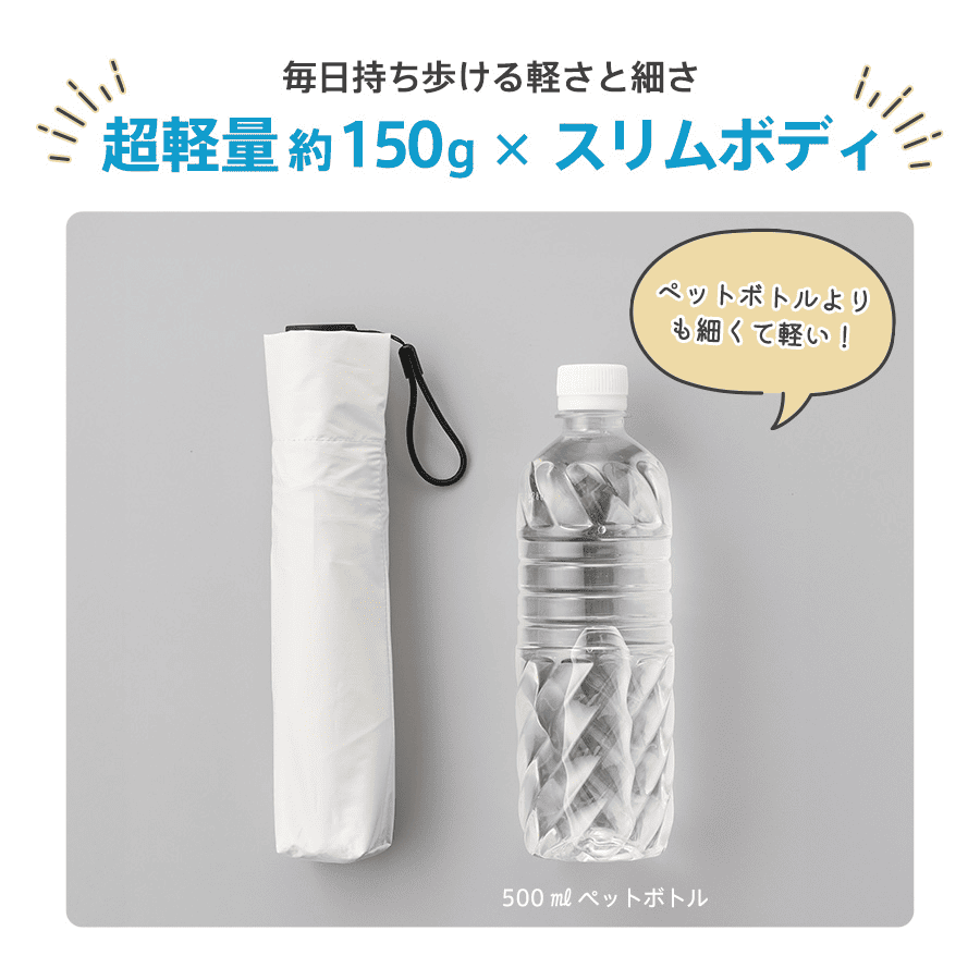 超軽量スリム遮光折りたたみ傘 シルク印刷