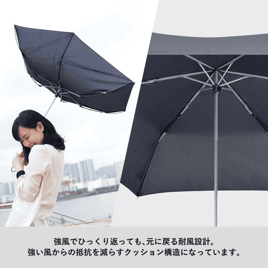 耐風UV折りたたみ傘 シルク印刷