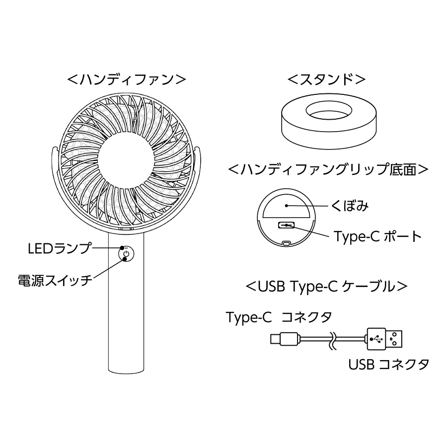 パワフルハンディファン パッド印刷