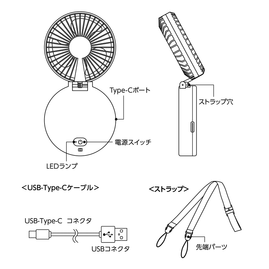 ハンズフリーUSBファンver.2 シルク印刷